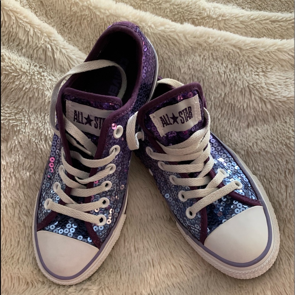 Converse purple sequin sneakers